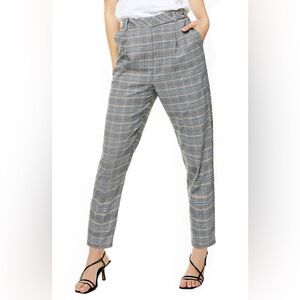 Women's Topshop High Waist Tapered Plaid Trousers
